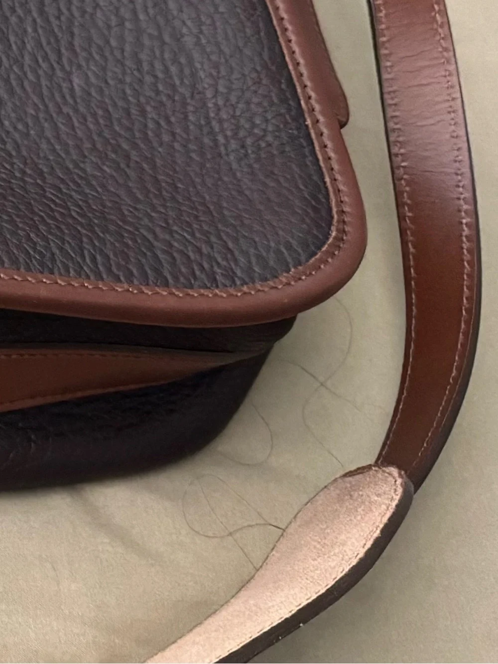 Classic Two-Tone Brown Vintage Dooney & Bourke AWL Messenger Briefcase Crossbody